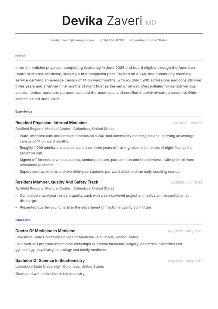 Doctor Resume Examples & Templates