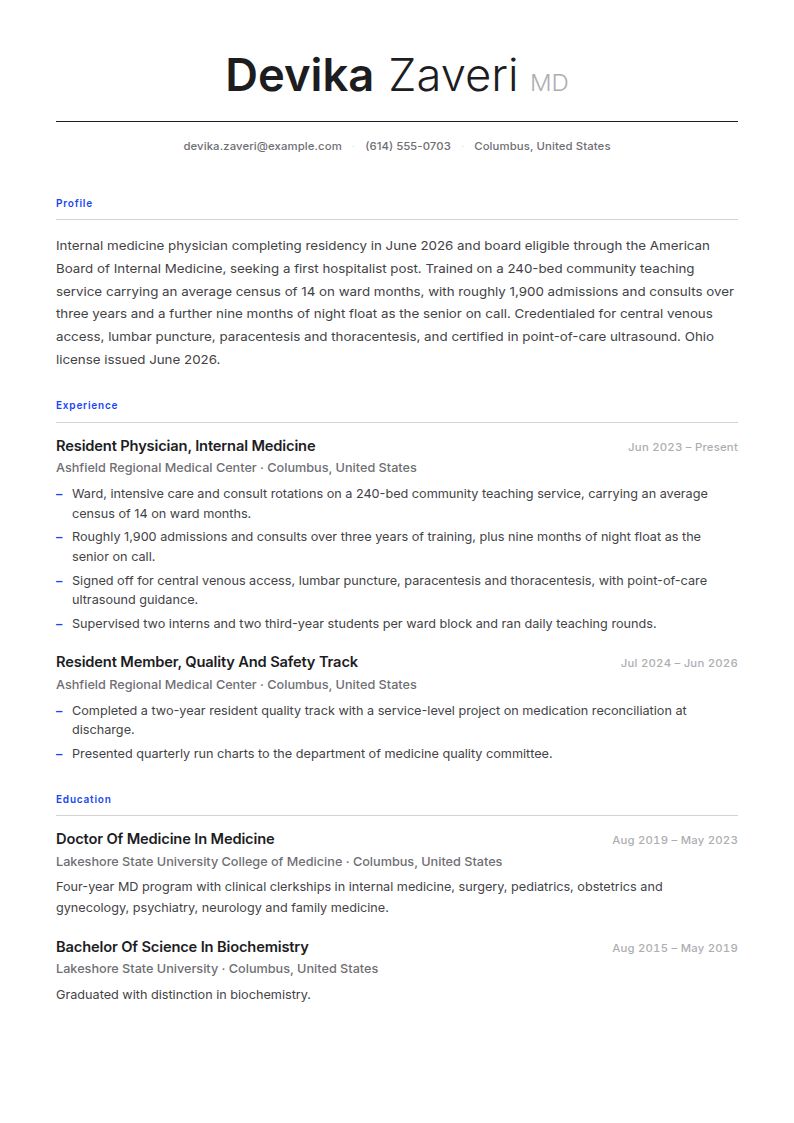 Doctor Resume Examples & Templates