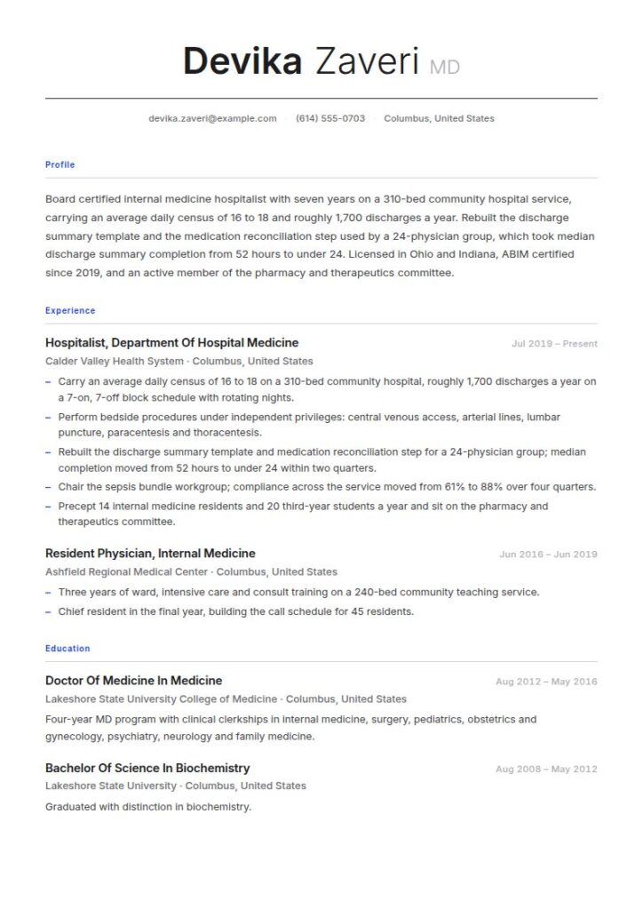 Doctor Resume Examples & Templates