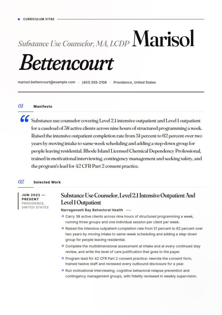 Drug and Alcohol Counselor Resume Examples & Templates