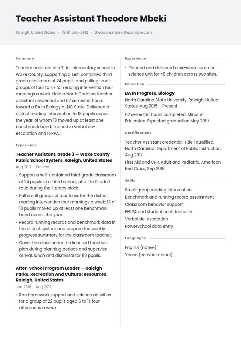Education Resume Examples & Templates