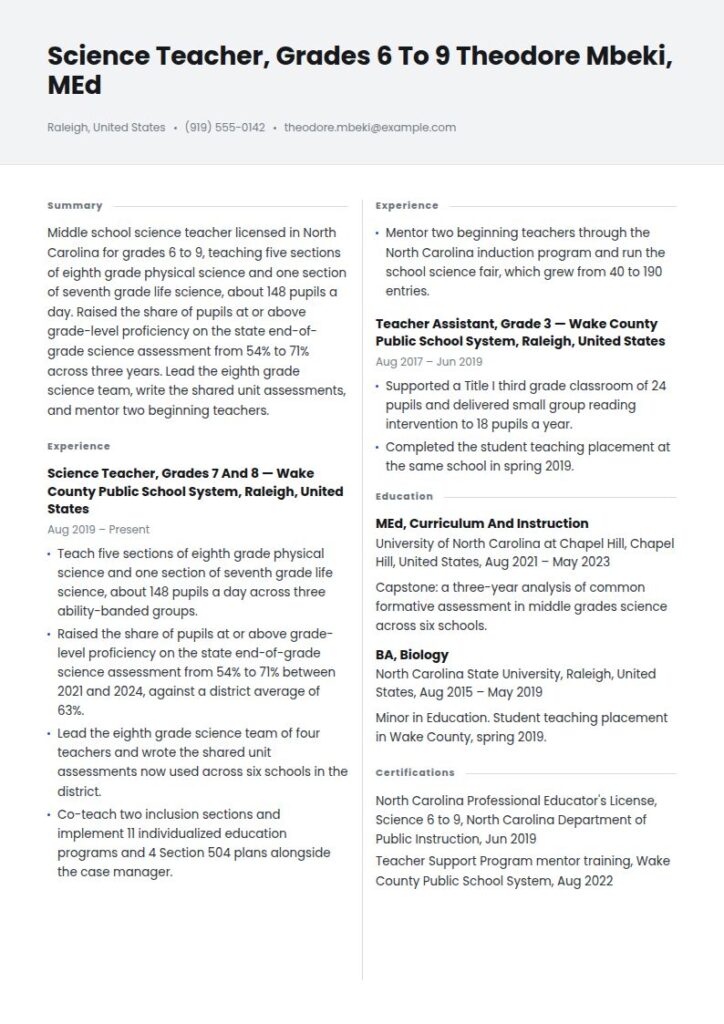 Education Resume Examples & Templates