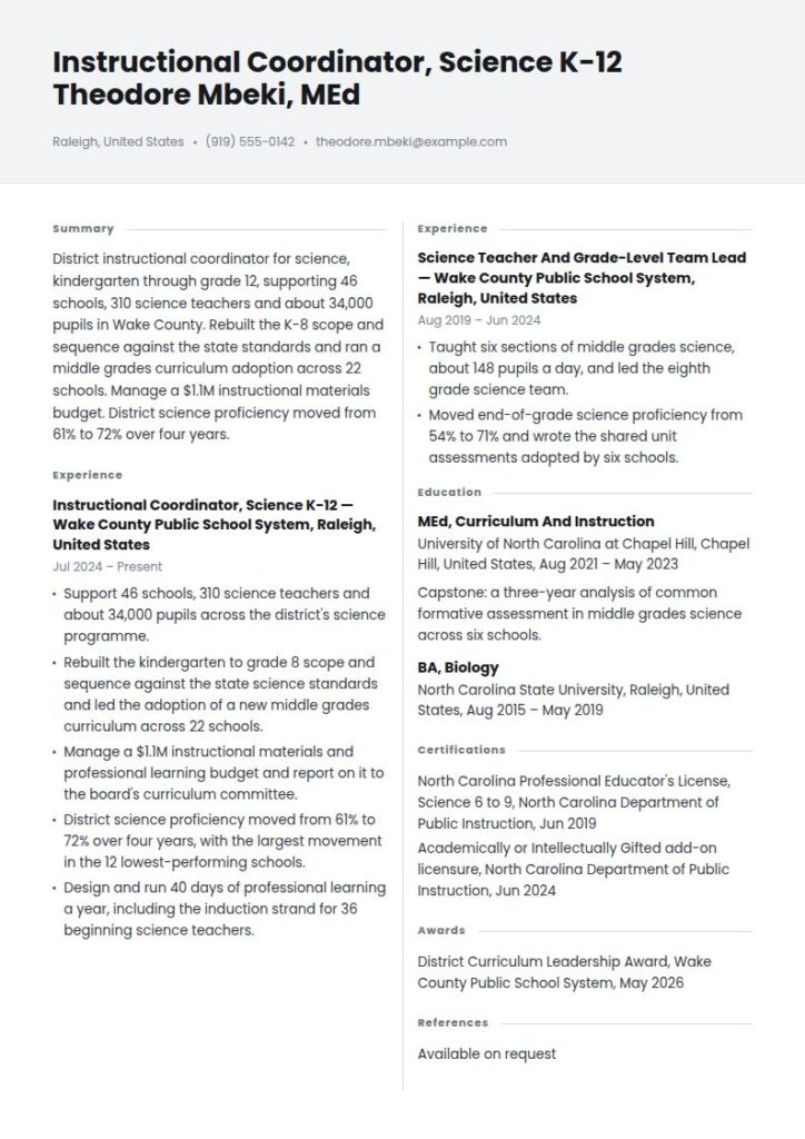 Education Resume Examples & Templates