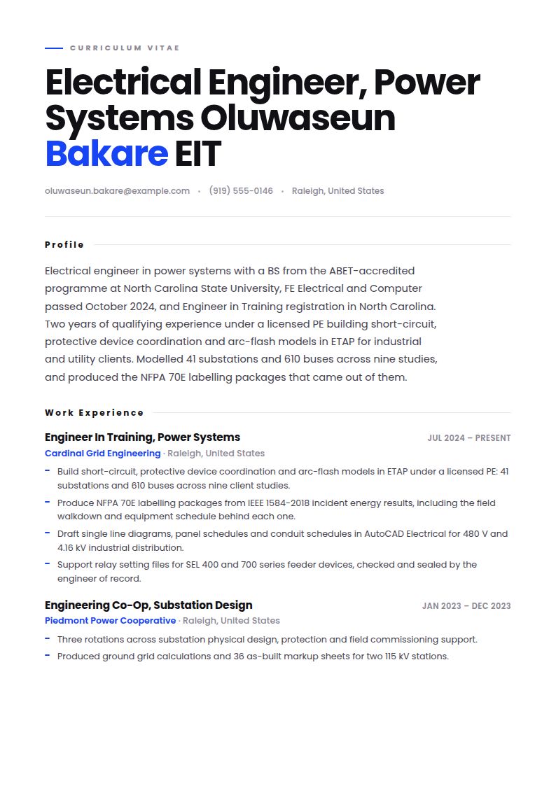 Electrical Engineer Resume Examples & Templates