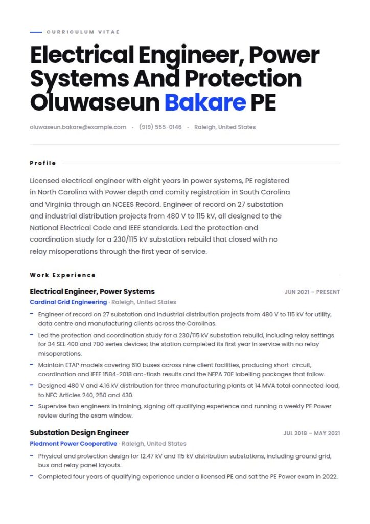 Electrical Engineer Resume Examples & Templates