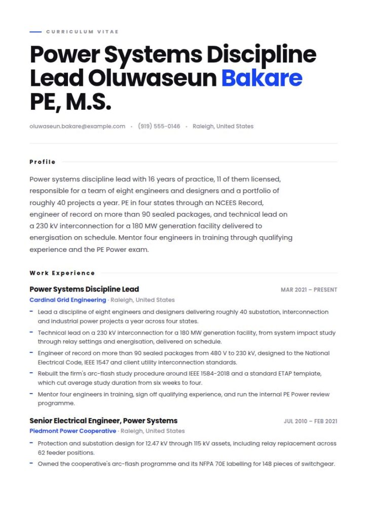 Electrical Engineer Resume Examples & Templates