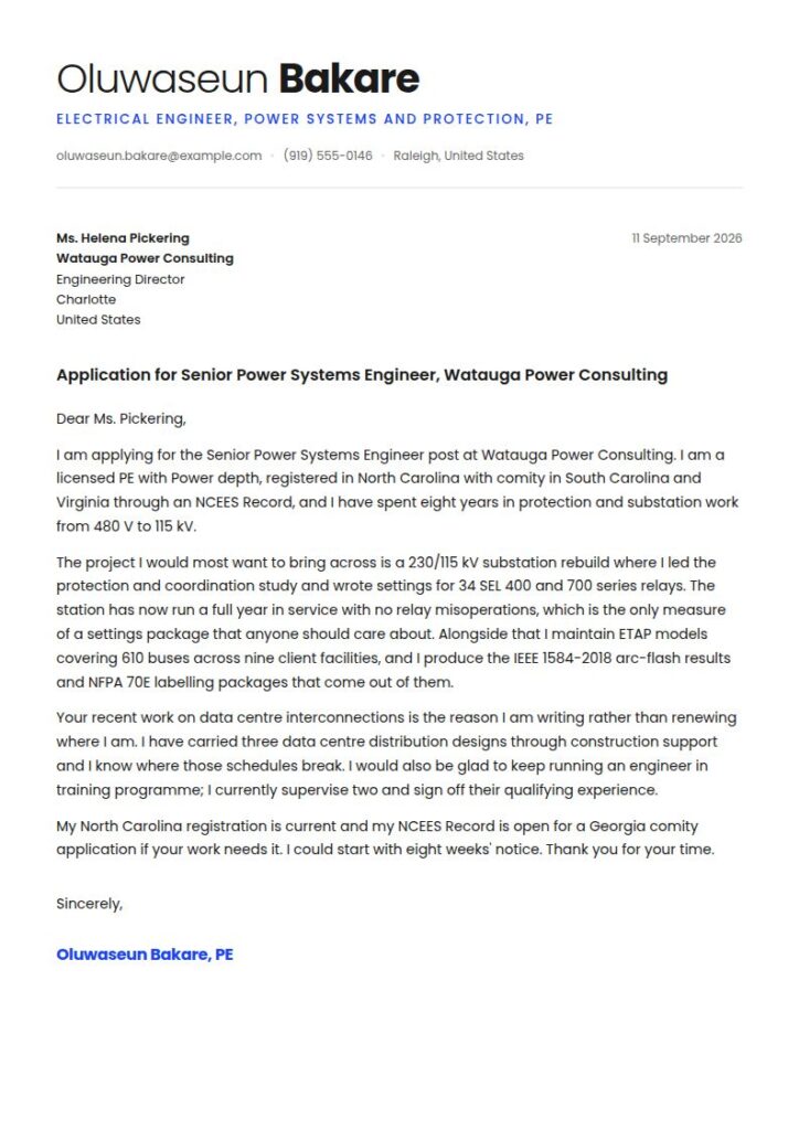 Electrical Engineer Cover Letter Examples & Templates