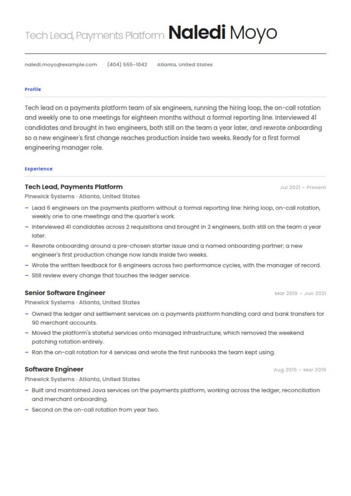 Engineering Manager Resume Examples & Templates