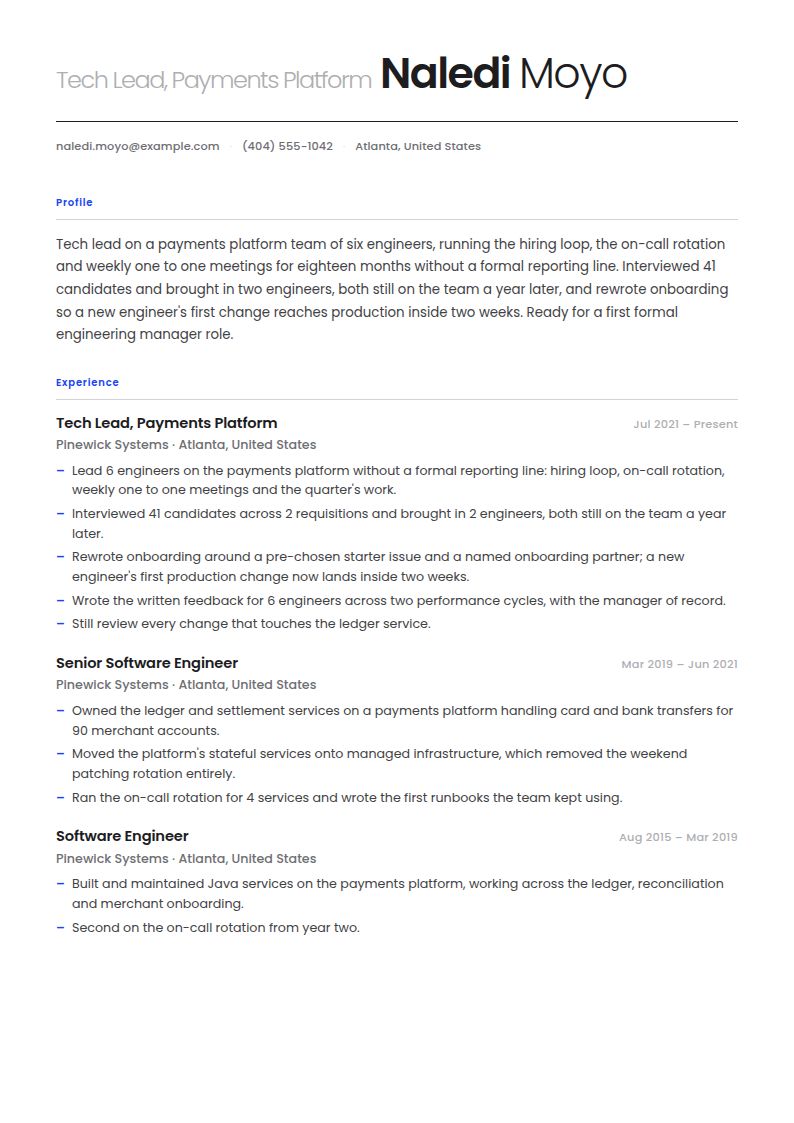 Engineering Manager Resume Examples & Templates