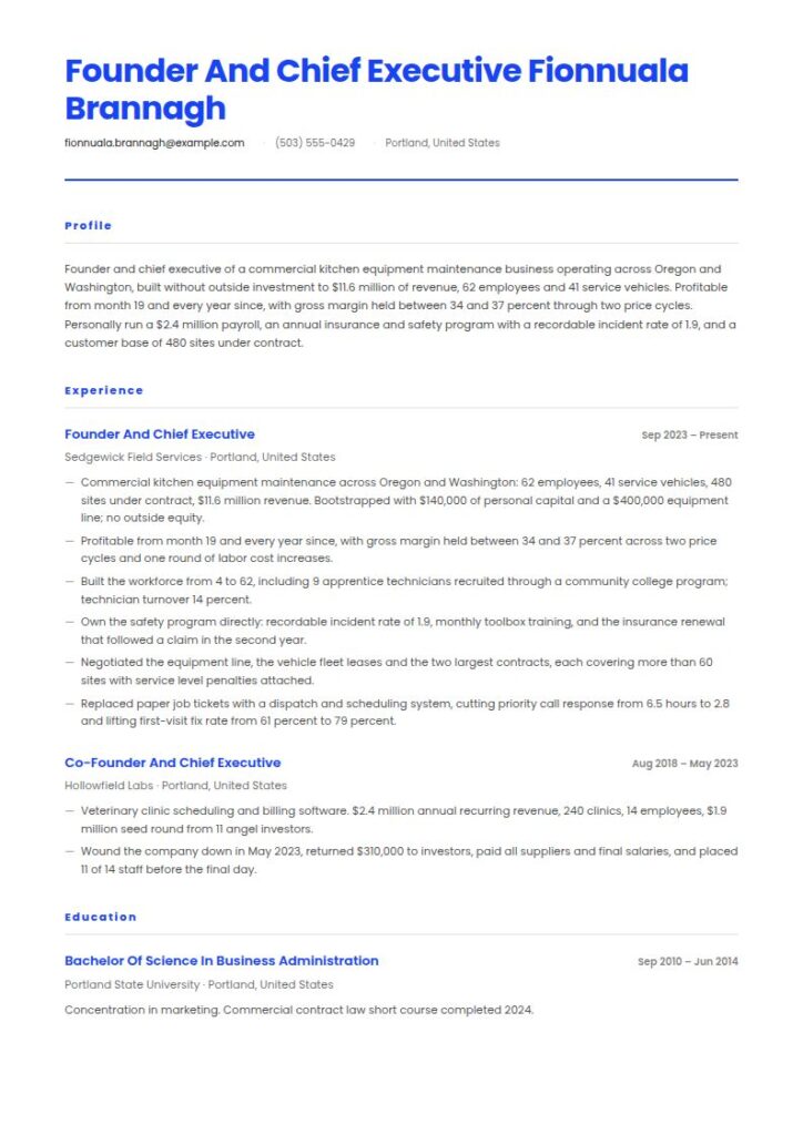 Entrepreneur Resume Examples & Templates