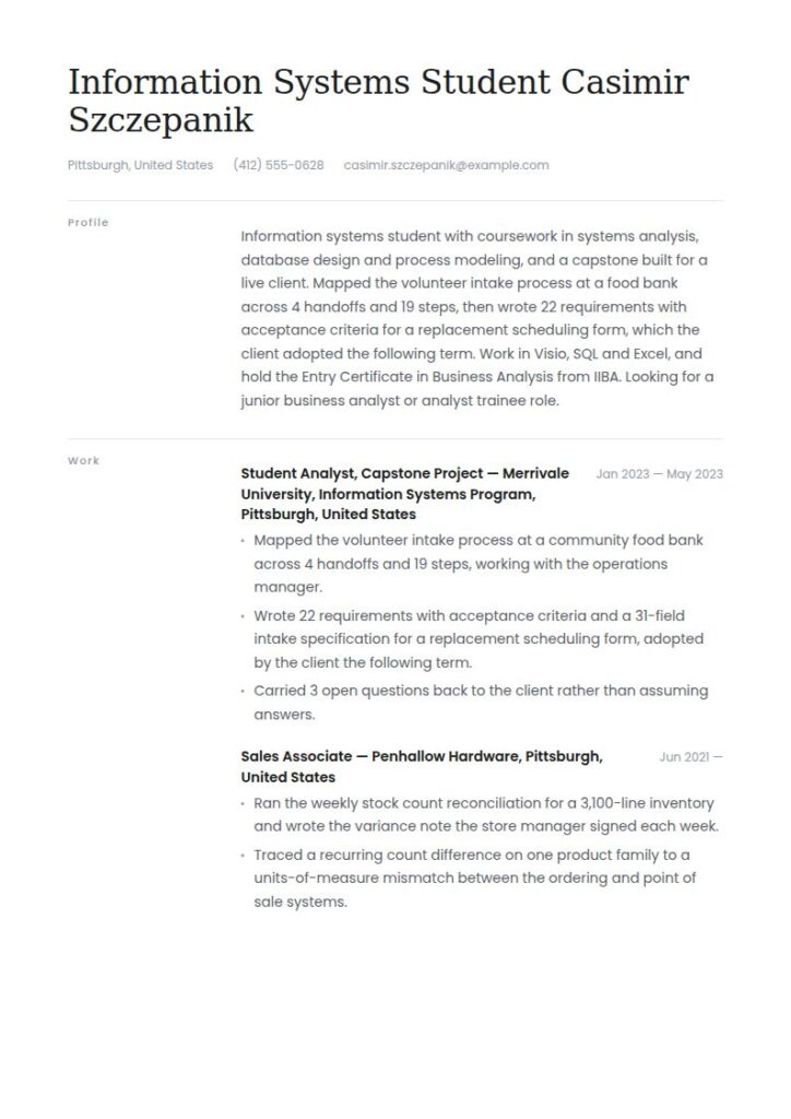 Entry Level Business Analyst Resume Examples & Templates