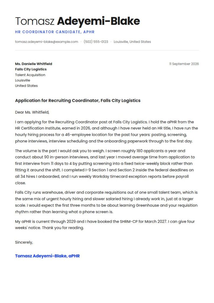Entry Level HR Cover Letter Examples & Templates