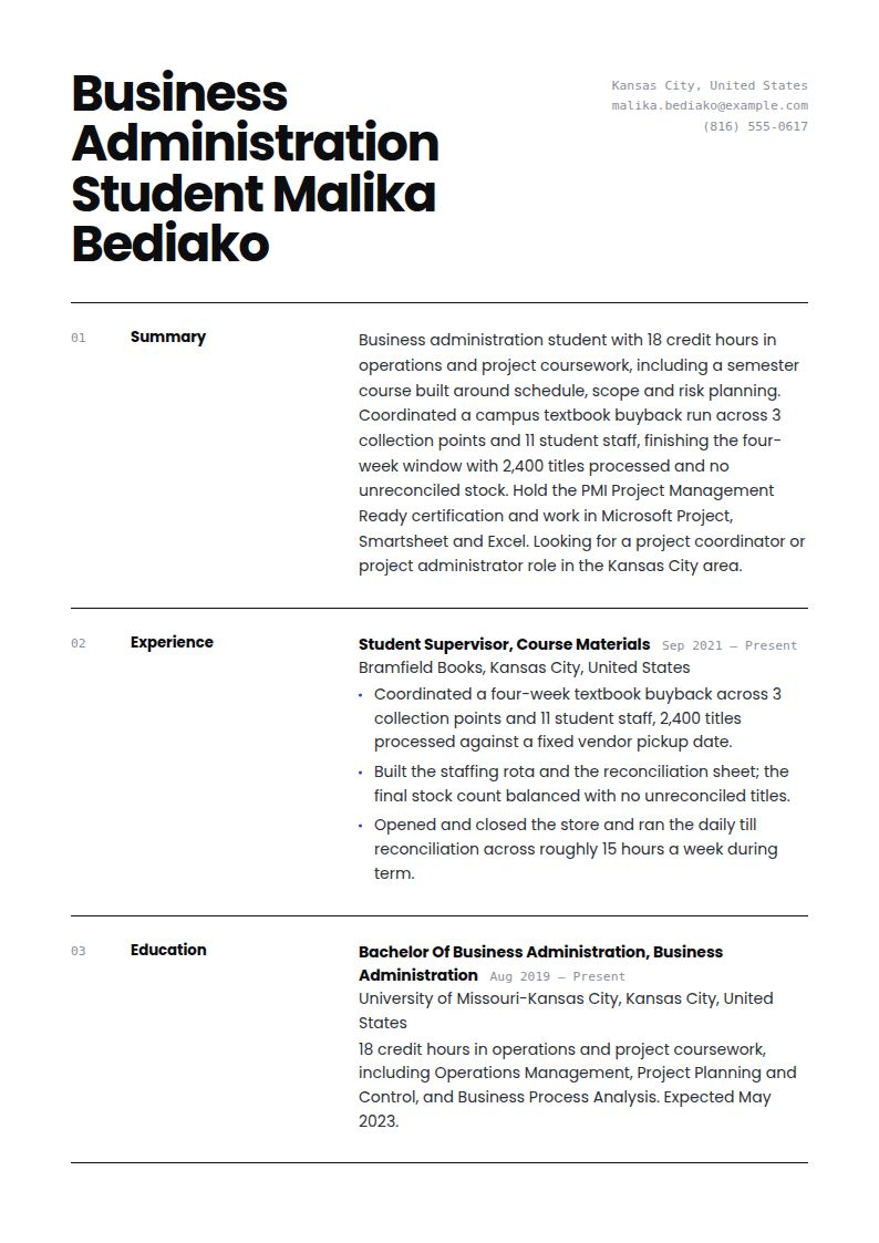 Entry Level Project Management Resume Examples & Templates