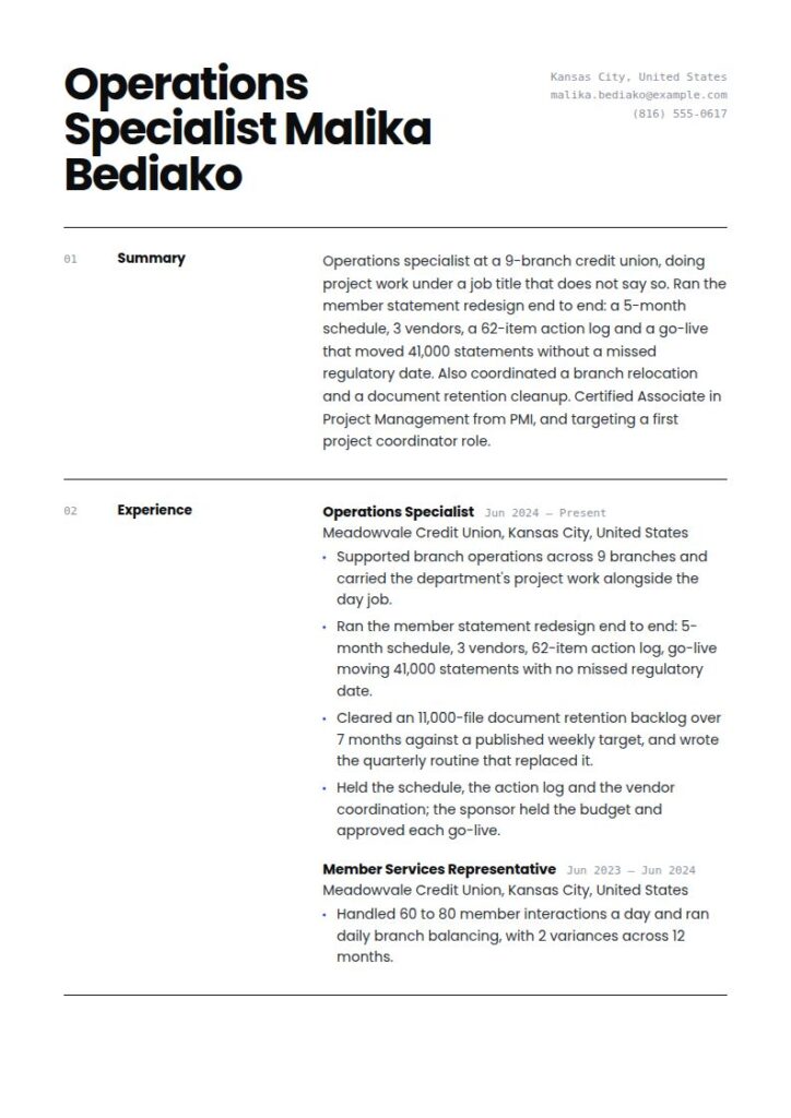 Entry Level Project Management Resume Examples & Templates