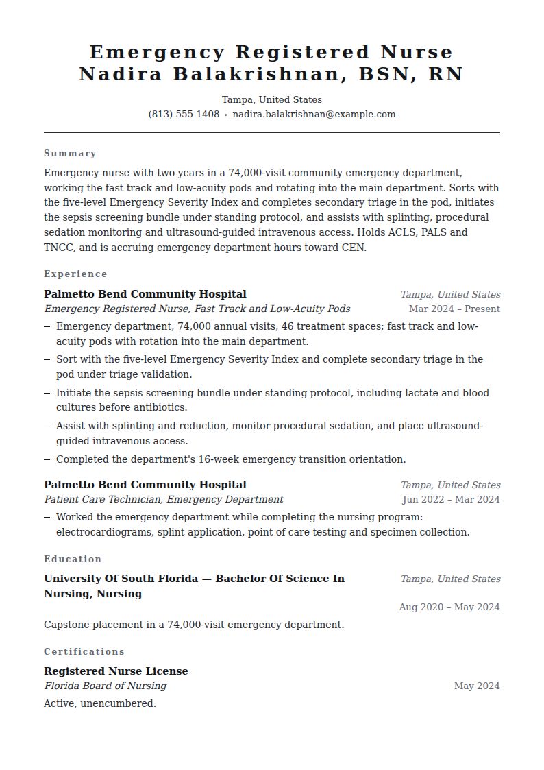 ER Nurse Resume Examples & Templates