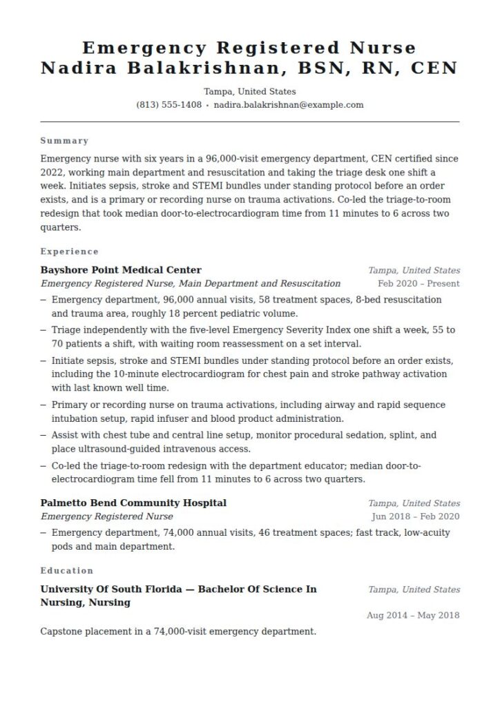 ER Nurse Resume Examples & Templates