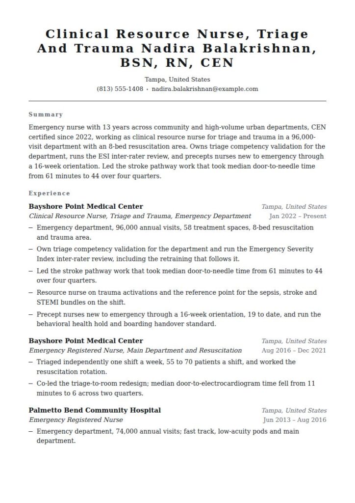ER Nurse Resume Examples & Templates
