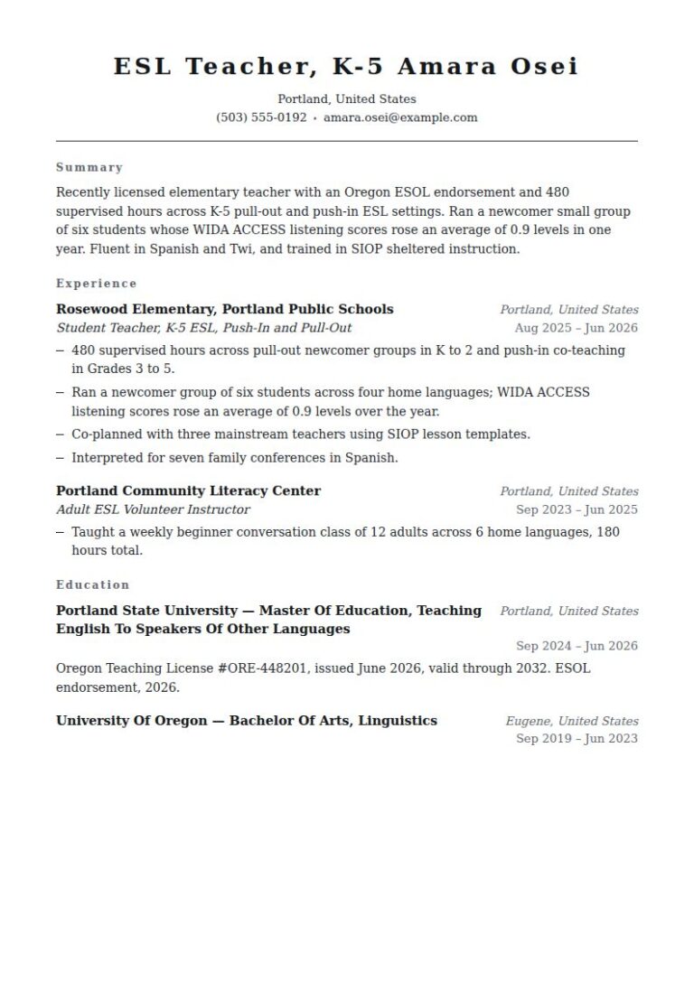 ESL Teacher