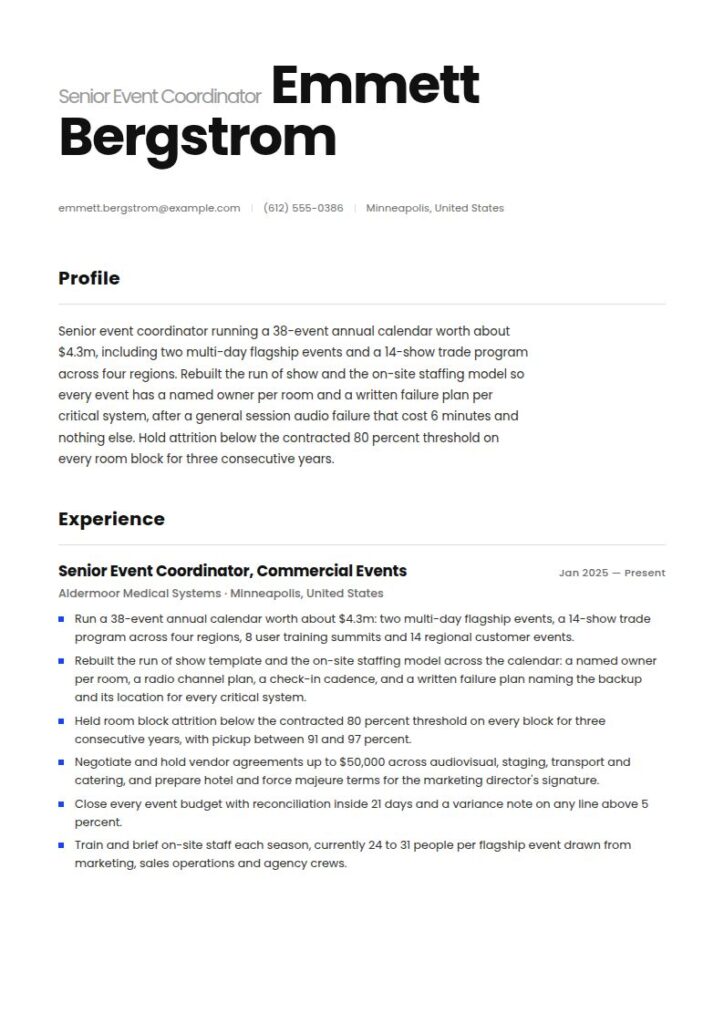 Event Coordinator Resume Examples & Templates
