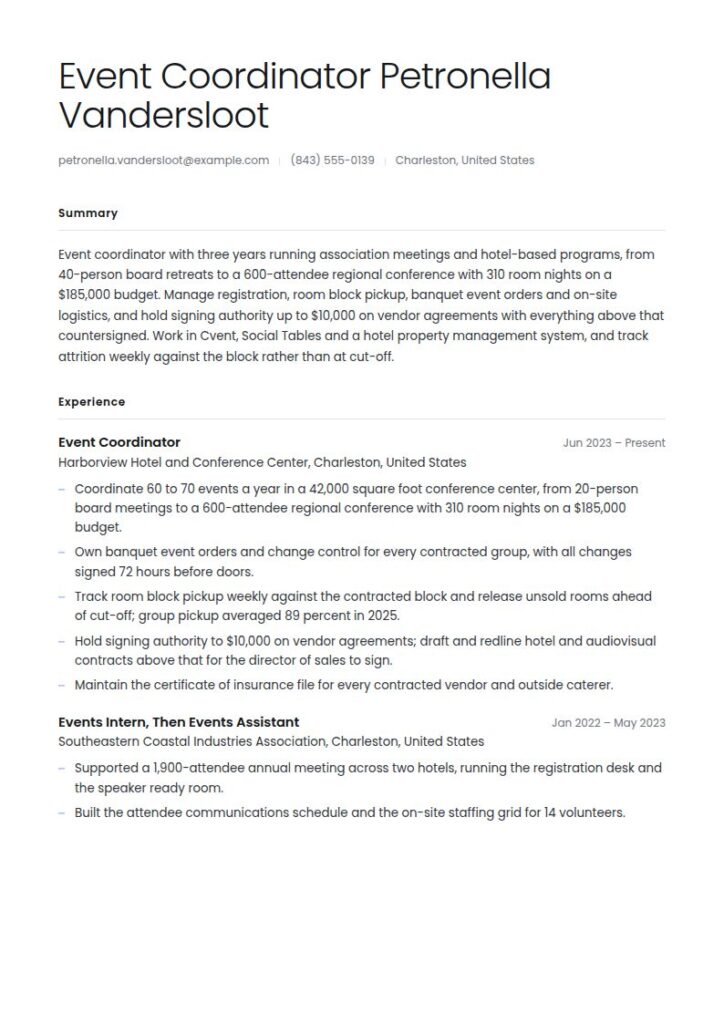 Event Planner Resume Examples & Templates