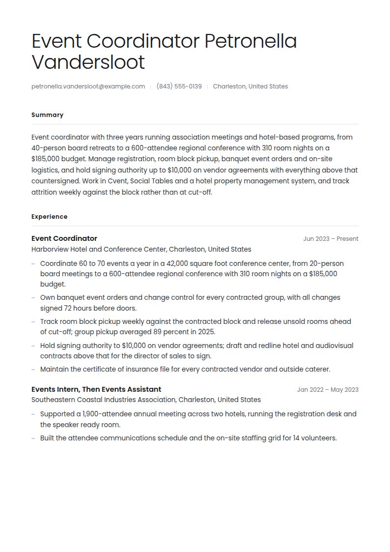 Event Planner Resume Examples & Templates