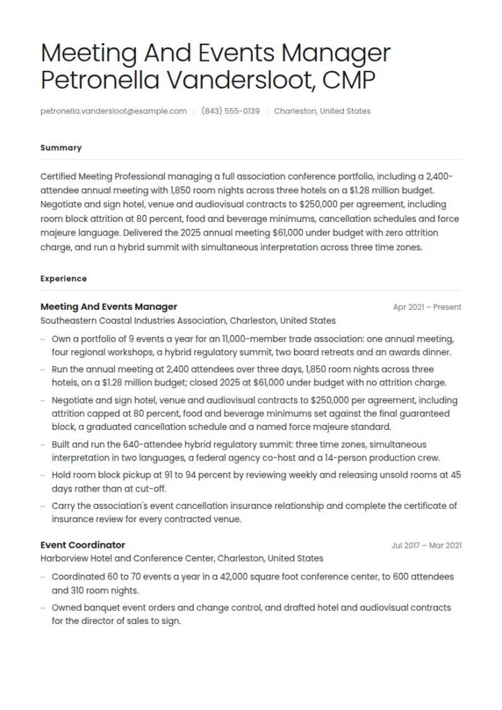 Event Planner Resume Examples & Templates