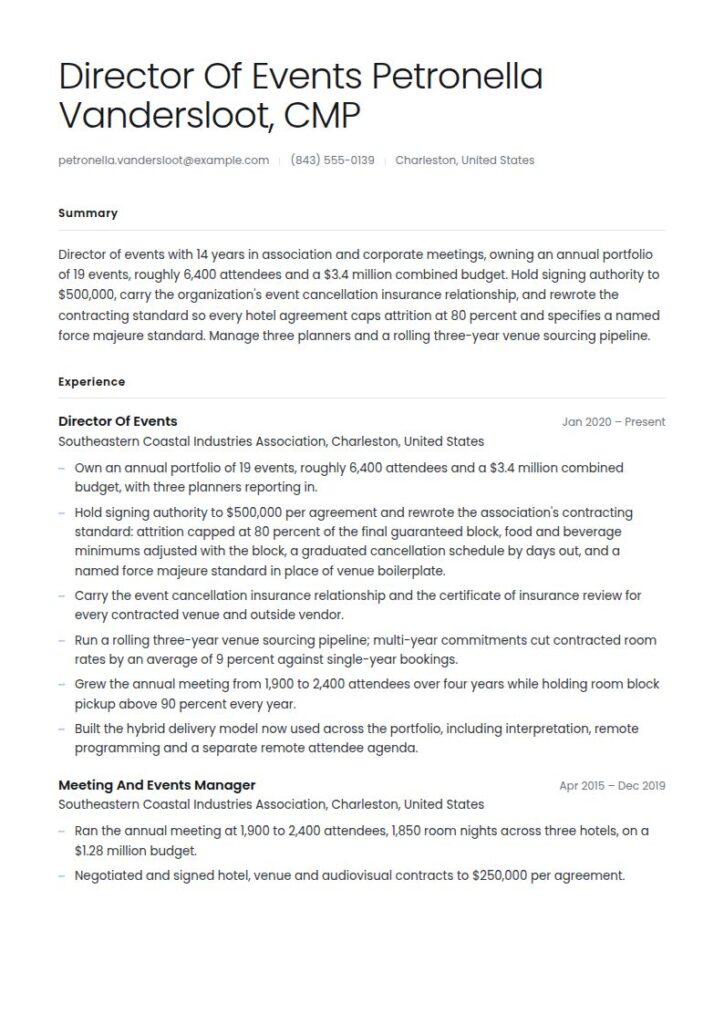 Event Planner Resume Examples & Templates
