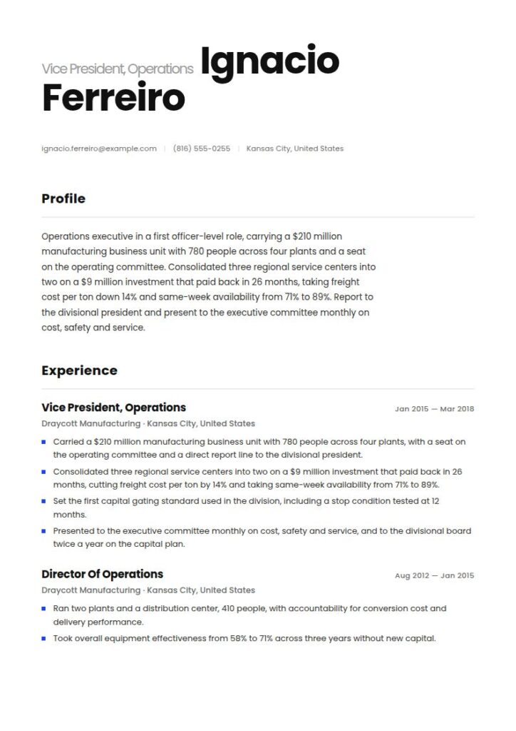 Executive Resume Examples & Templates