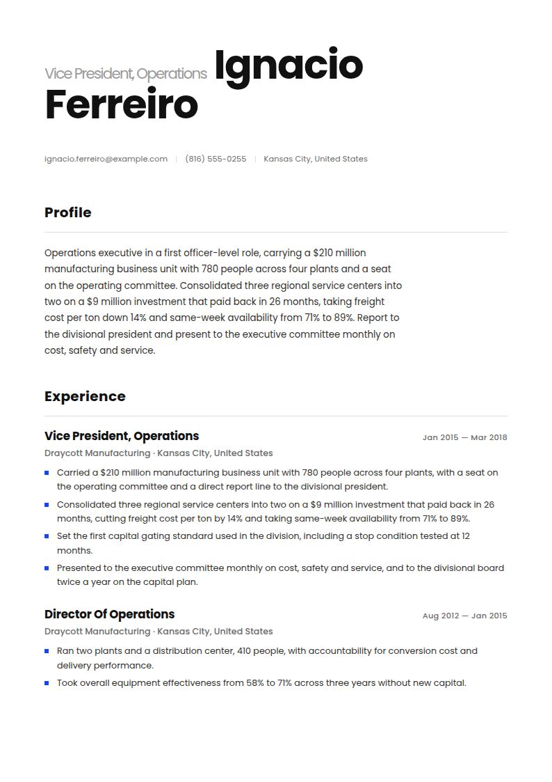 Executive Resume Examples & Templates