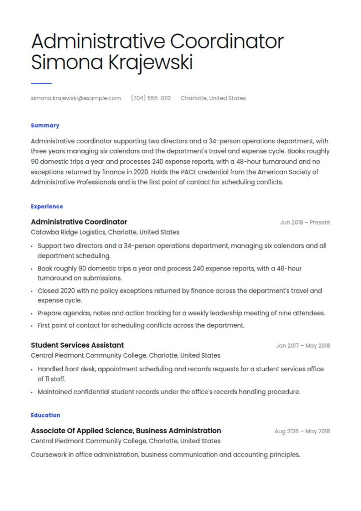 Executive Assistant Resume Examples & Templates