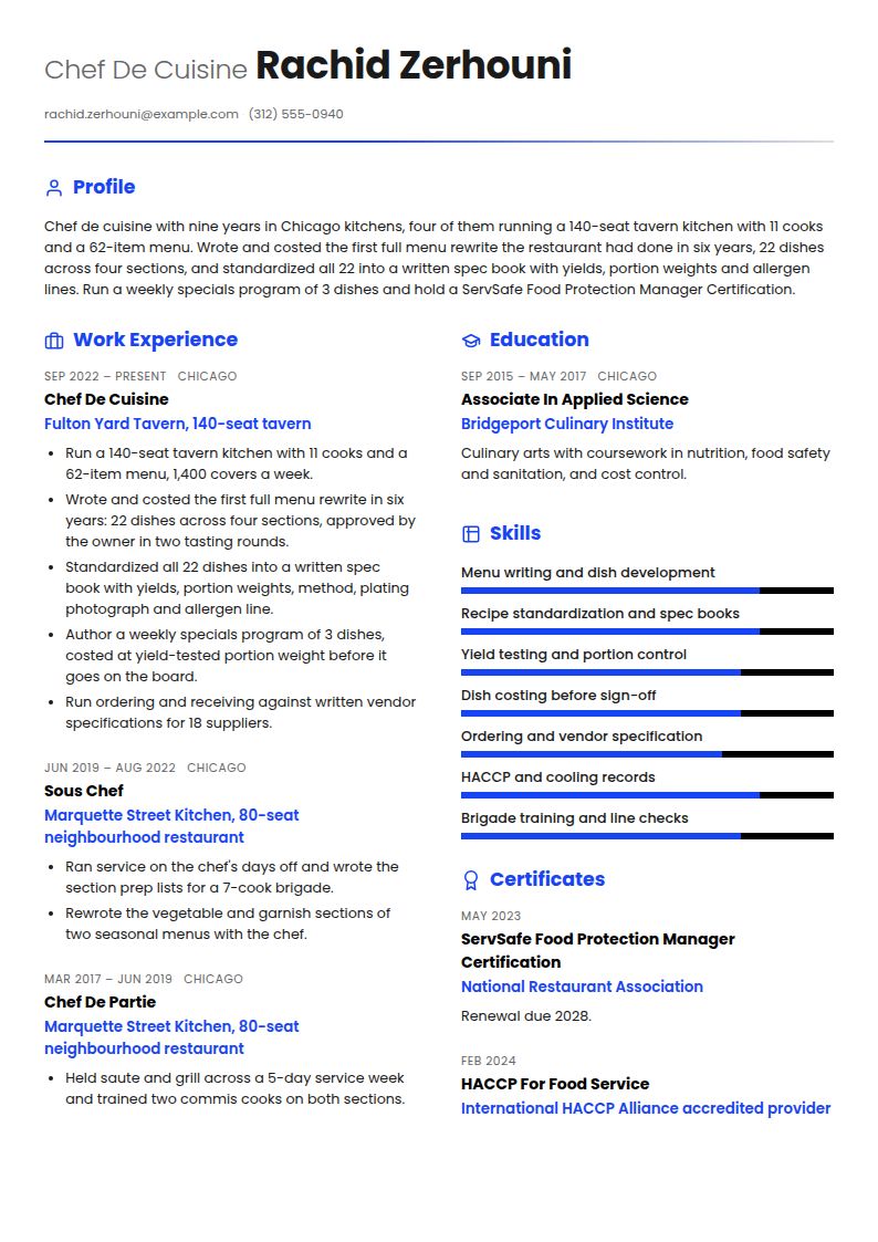 Executive Chef Resume Examples & Templates