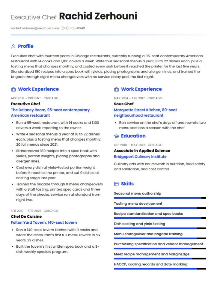 Executive Chef Resume Examples & Templates