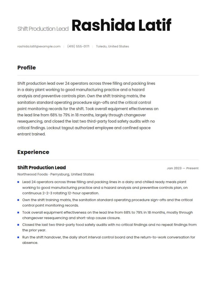 Factory Worker Resume Examples & Templates