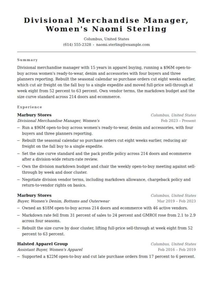 Fashion Buyer Resume Examples & Templates