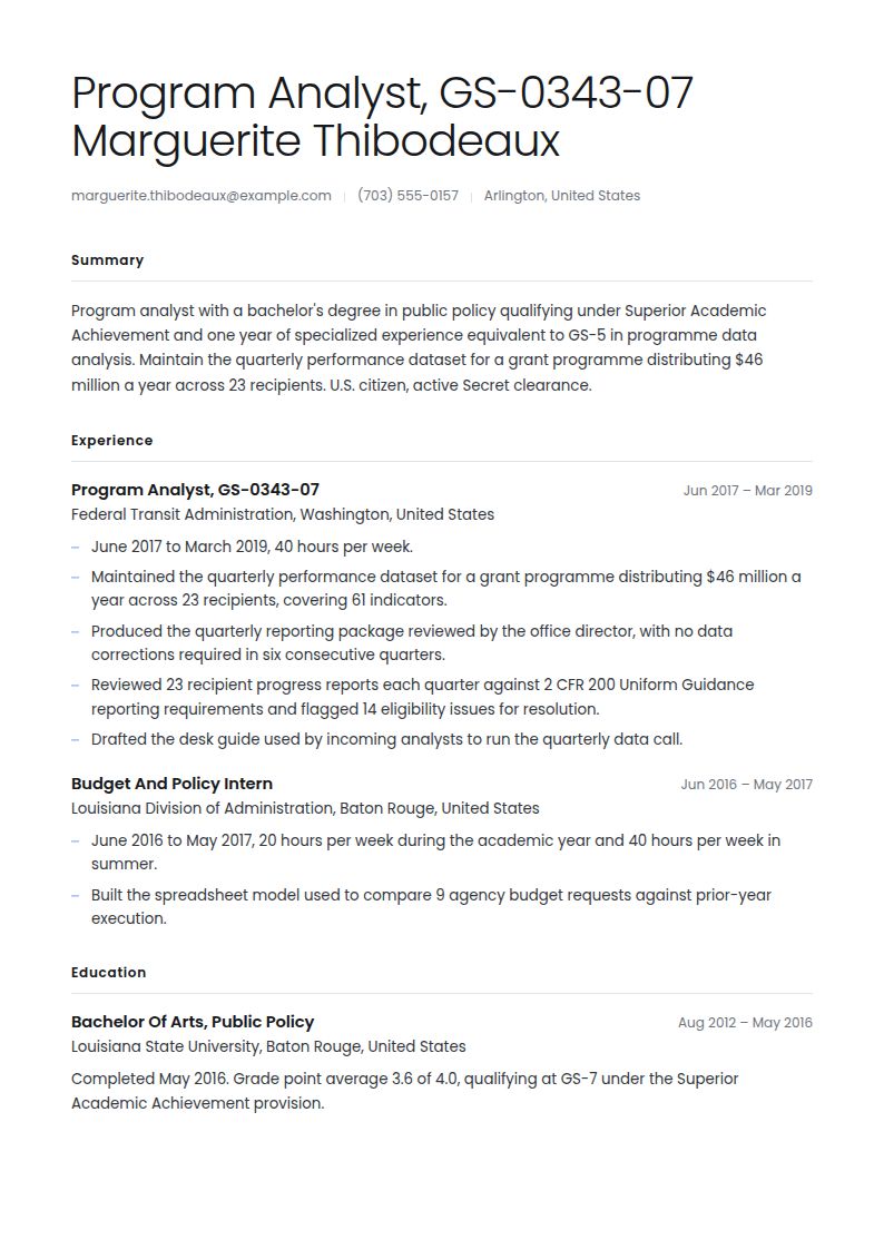 Federal Resume Examples & Templates