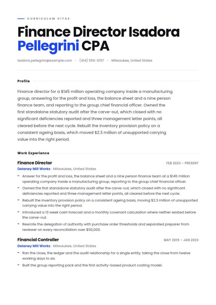 Finance Director Resume Examples & Templates