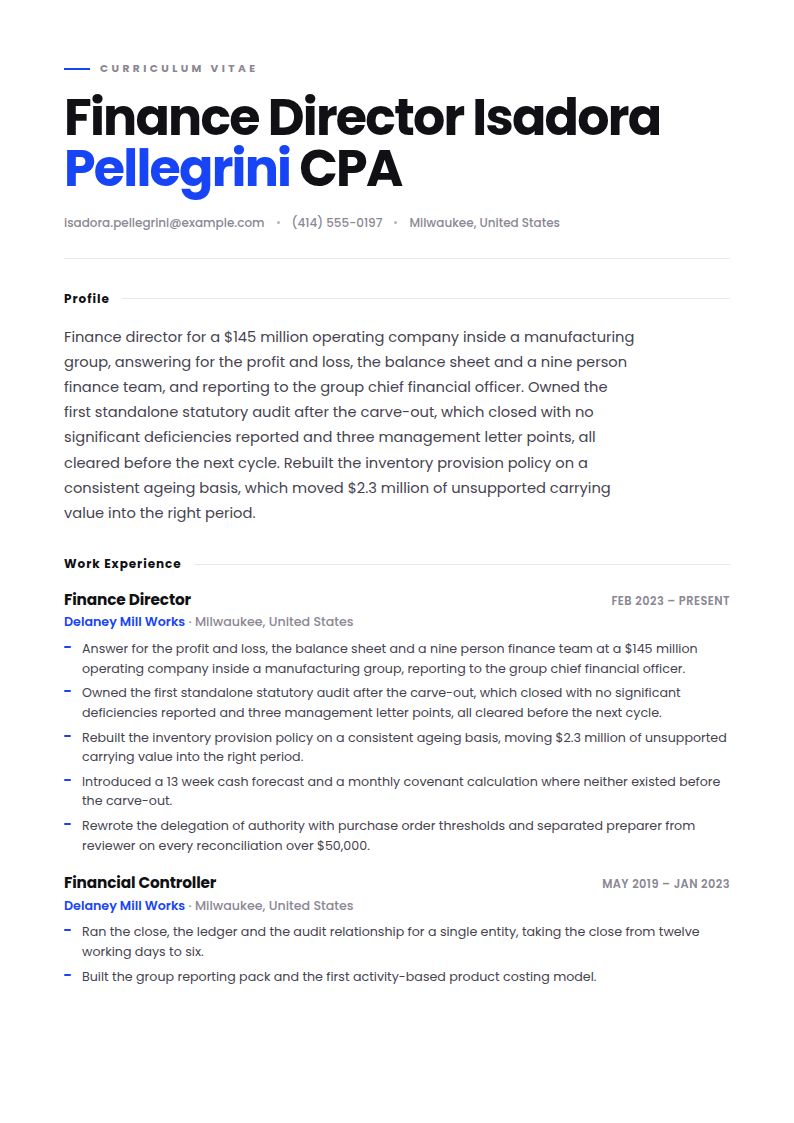 Finance Director Resume Examples & Templates
