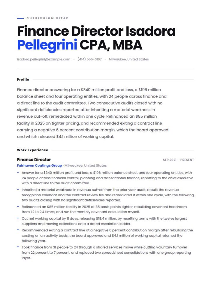 Finance Director Resume Examples & Templates