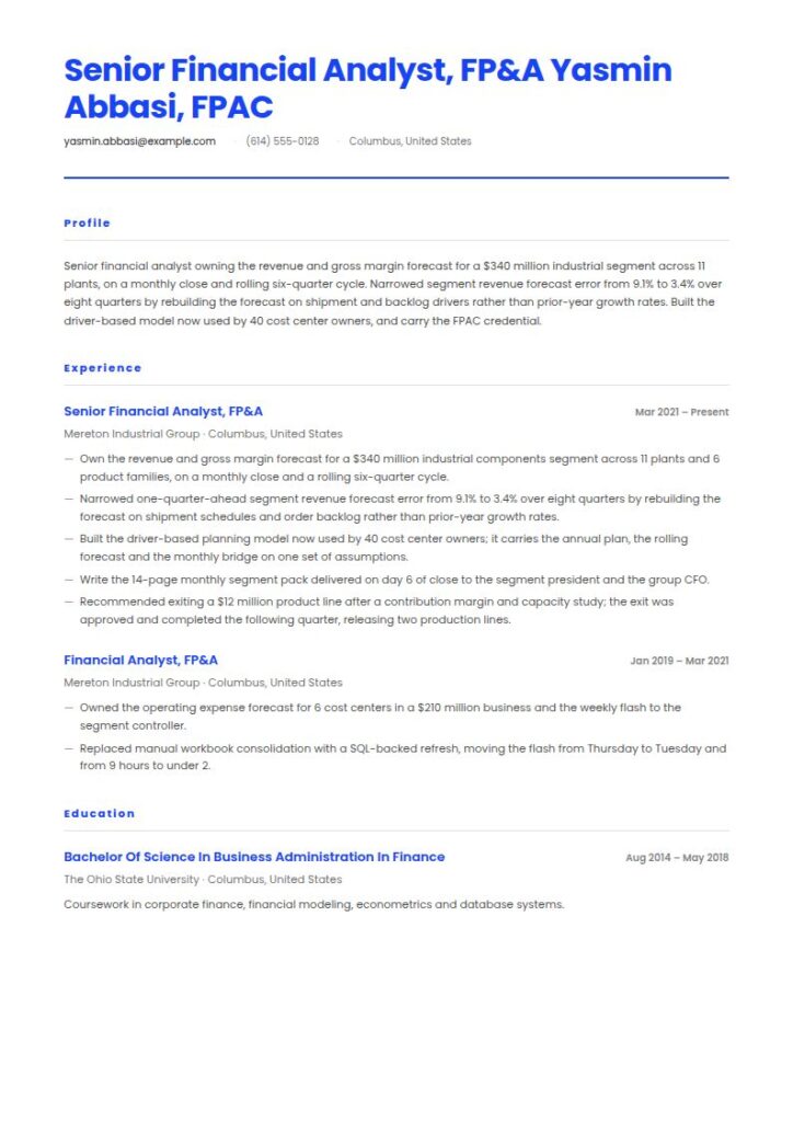 Financial Analyst Resume Examples & Templates