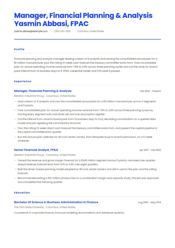 Financial Analyst Resume Examples & Templates