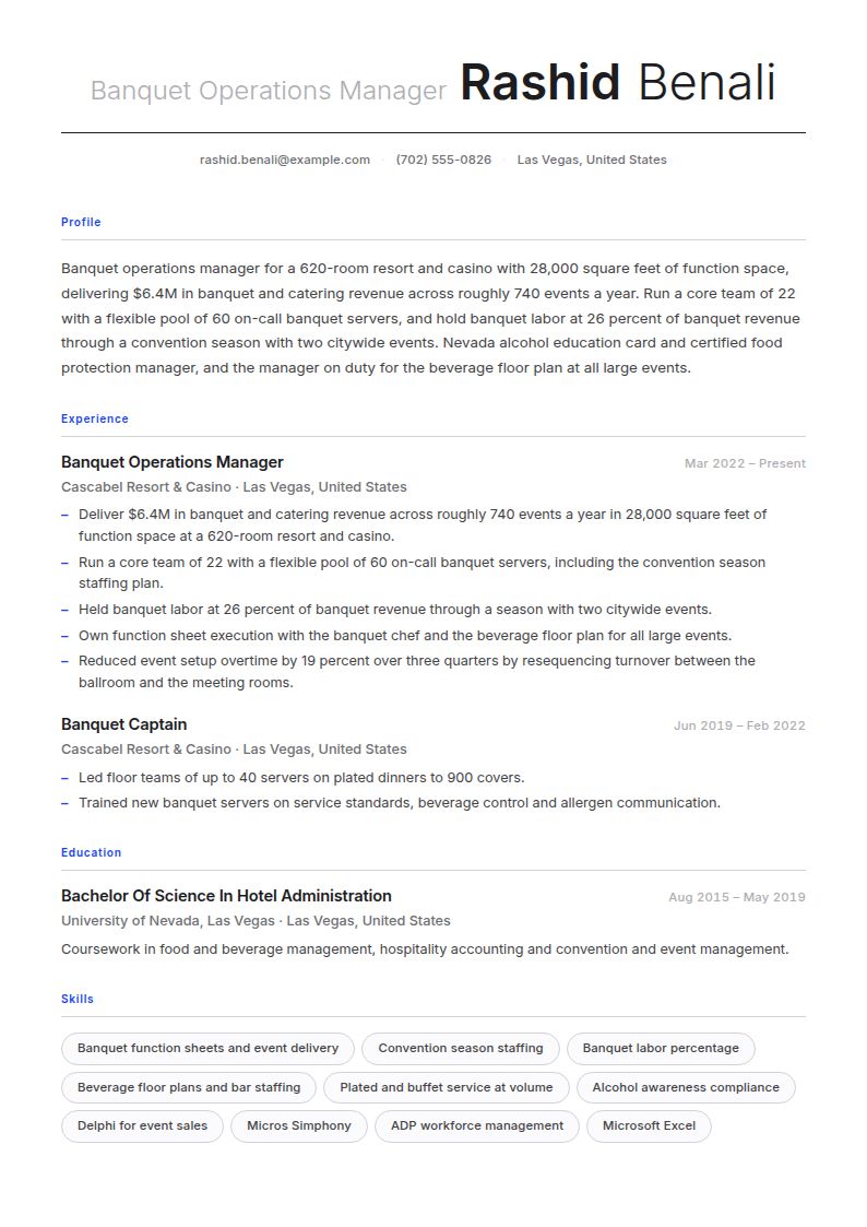 Food and Beverage Director Resume Examples & Templates