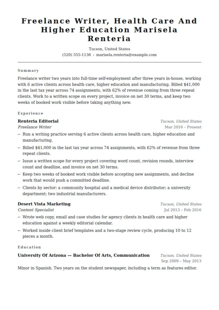 Freelance Writer Resume Examples & Templates