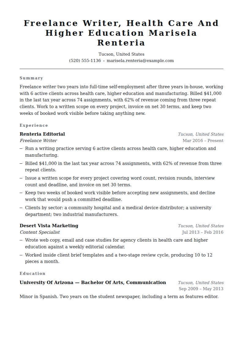 Freelance Writer Resume Examples & Templates