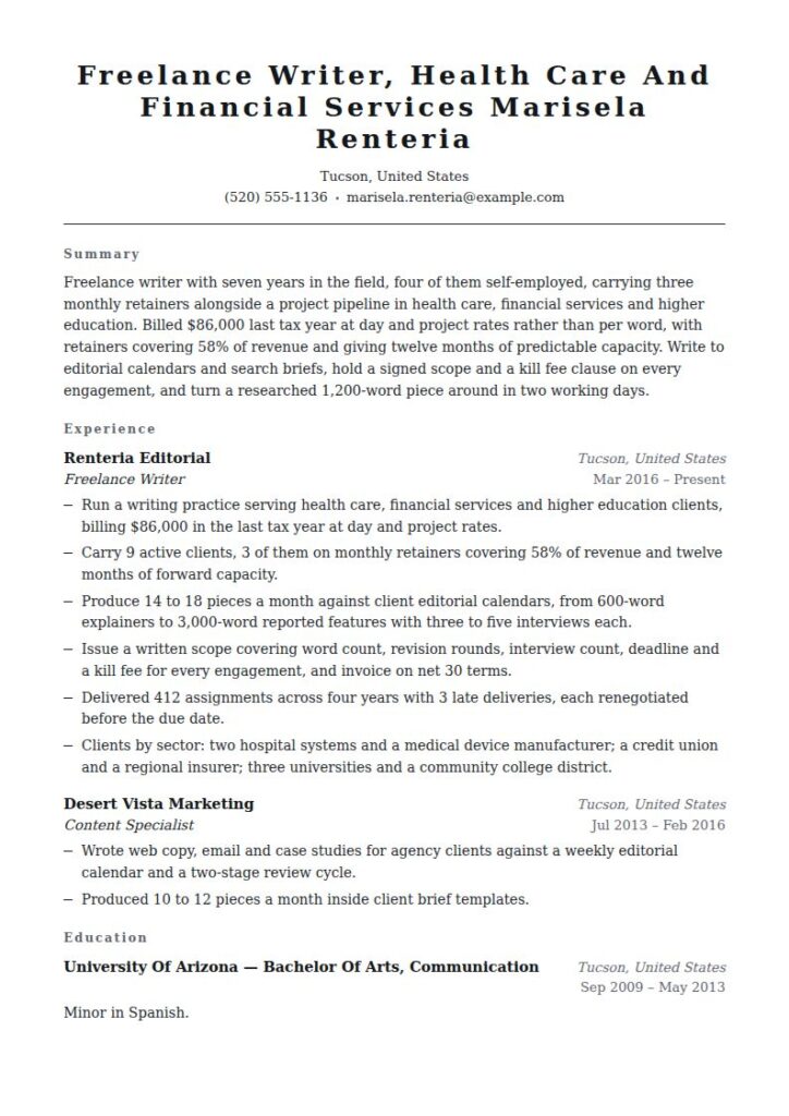 Freelance Writer Resume Examples & Templates