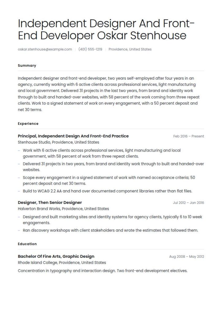 Freelancer Resume Examples & Templates