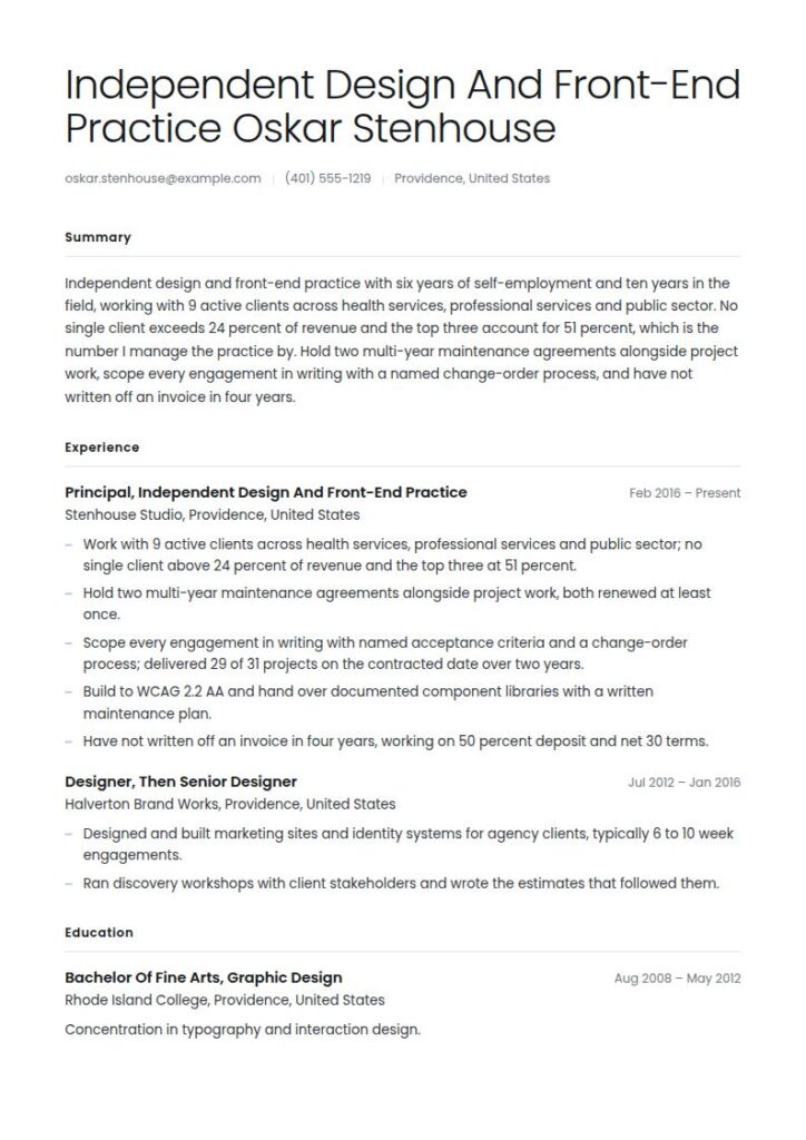 Freelancer Resume Examples & Templates