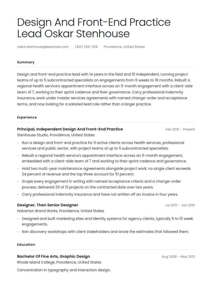 Freelancer Resume Examples & Templates
