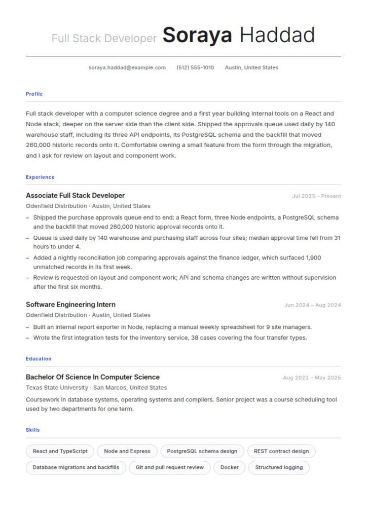 Full Stack Developer Resume Examples & Templates