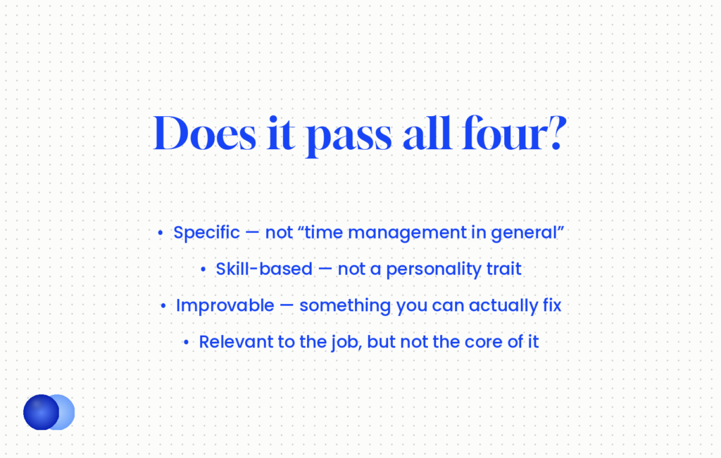 Four tests for choosing a greatest weakness interview answer