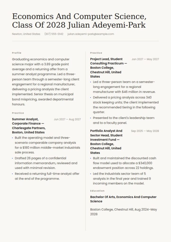 Harvard Resume Examples & Templates